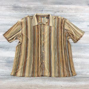 Damante Mens 2XL Short Sleeve Shirt Designer Muscle Club Sheer Textured Crimp